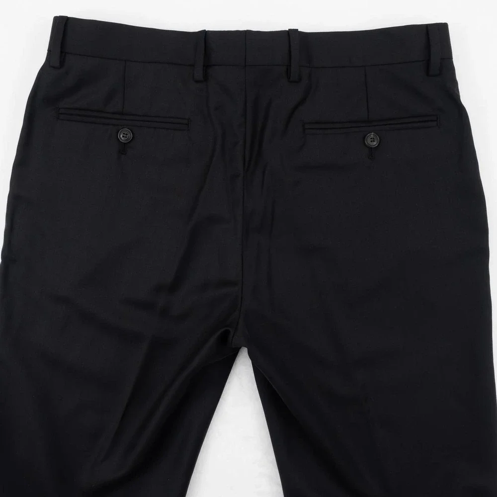 NWOT Giorgio Armani Virgin Wool Cashmere Dress Pants Men's 48 Black
